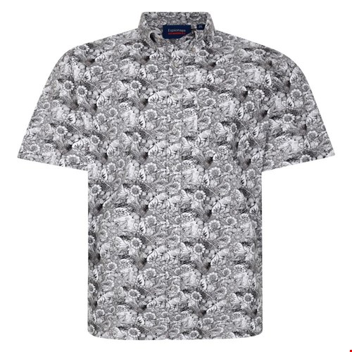 Espionage Floral Print Stretch S/S Shirt